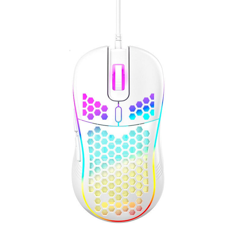 Wired gaming mouse with hollow holes and glowing light lightweight gaming mouse for esports - V.I.P Digital Presence