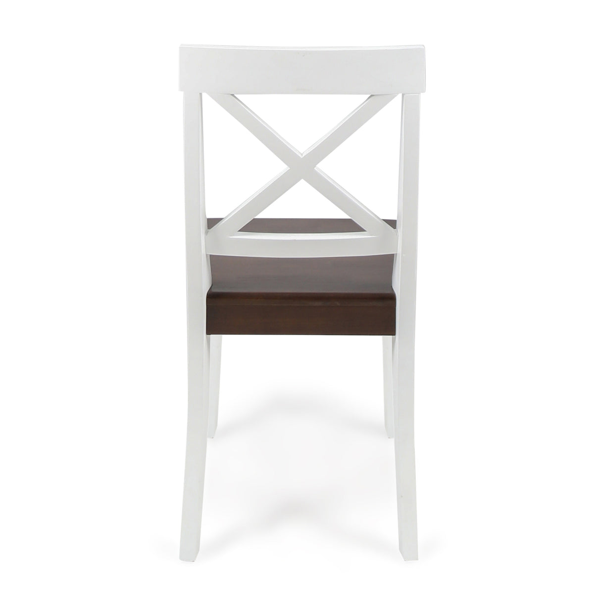 Roshan Farmhouse Acacia Wood Dining Chairs, White / Walnut (Set of 2) - V.I.P Digital Presence