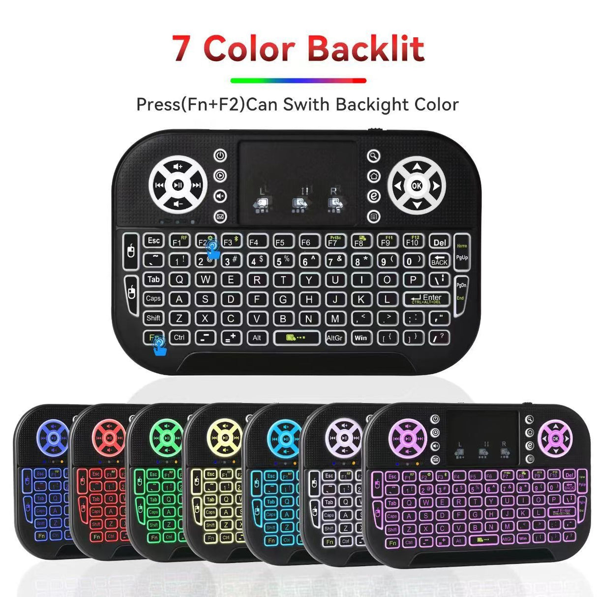 N8 Air Mini Flying Mouse Keyboard RGB Colorful Backlit Small Keyboard Smart TV Remote Control Portable - V.I.P Digital Presence