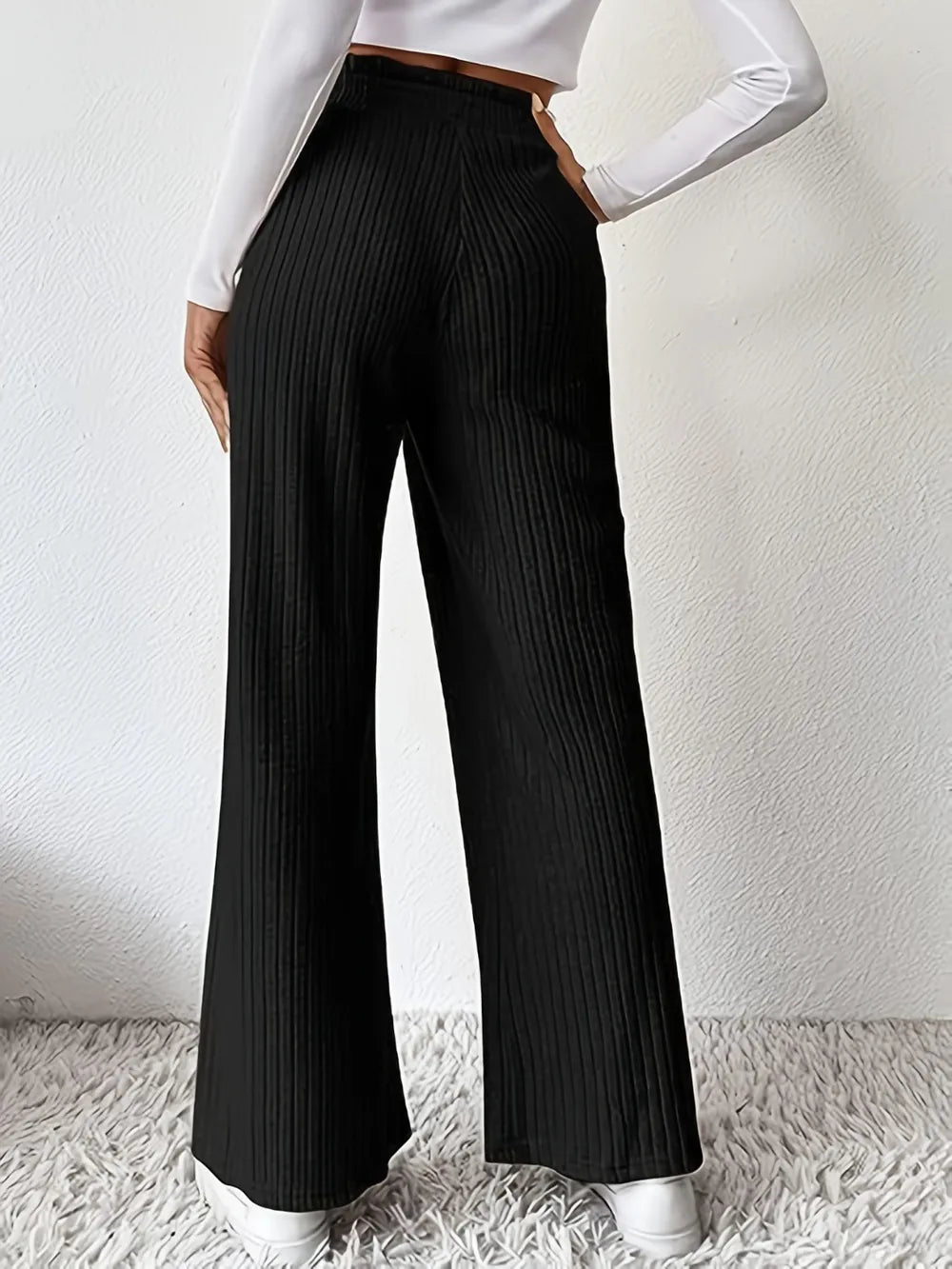 Ribbed High Waist Pants - V.I.P Digital Presence
