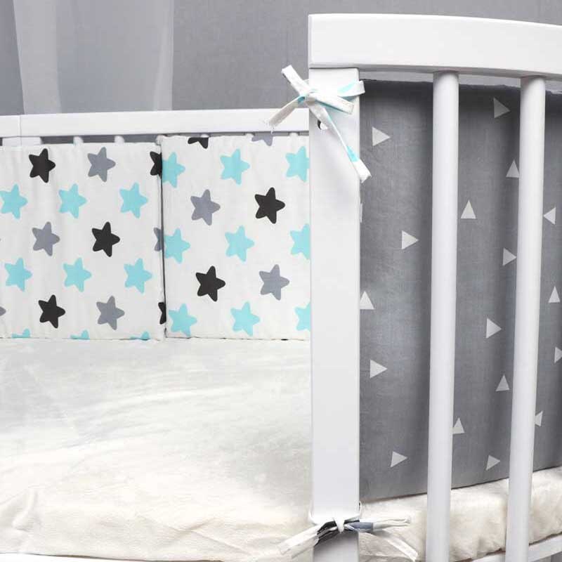 Print Baby Bed Bumper Double-faced Detachable Newborn Crib Around Cot Protector Kids Room Decor - V.I.P Digital Presence