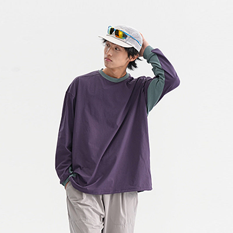 Trendy American Style Loose Long Sleeve T-Shirt for Men and Women, Breathable Quick-Dry Sun Protection with Drawstring Hem Round Neck Top - V.I.P Digital Presence