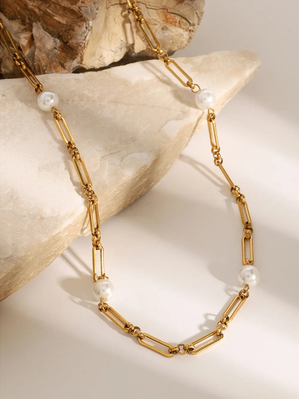 Stainless Steel Pearl Chain Necklace - V.I.P Digital Presence