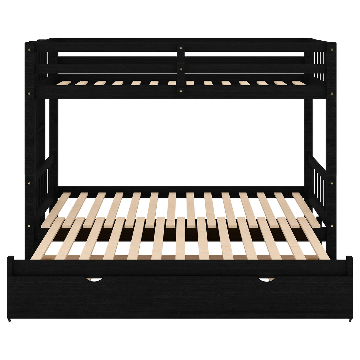 Twin over Pull-out Bunk Bed with Trundle Espresso