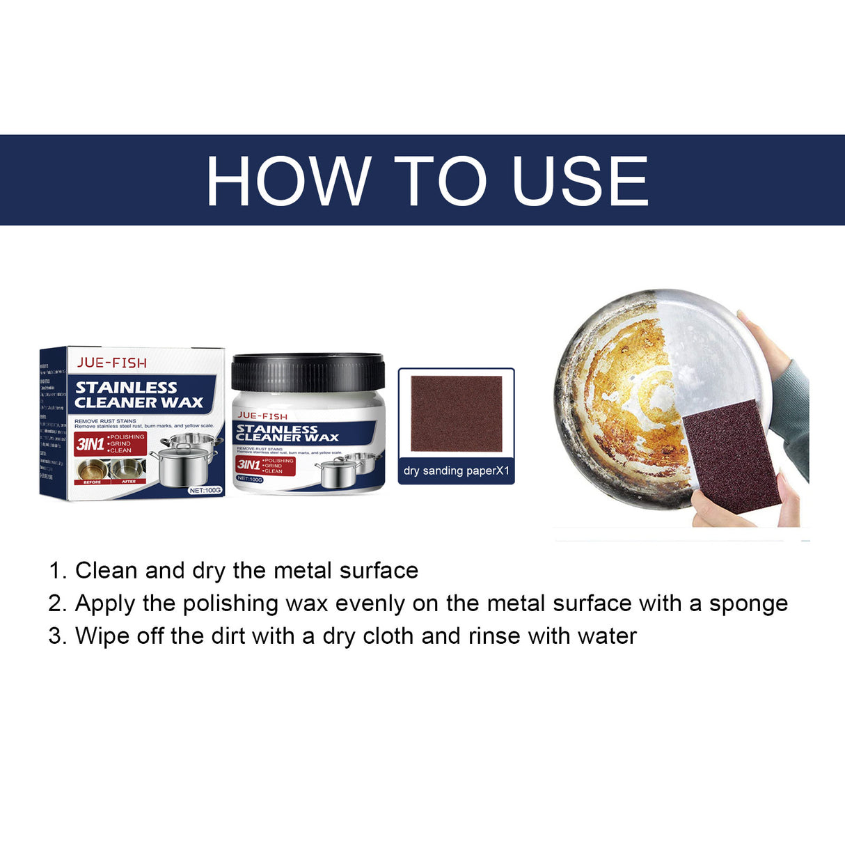 Metal Polishing Wax, Household Kitchen Range Hood Pot Cleaning, Rust Removal, Grease Polishing Cleaner - V.I.P Digital Presence