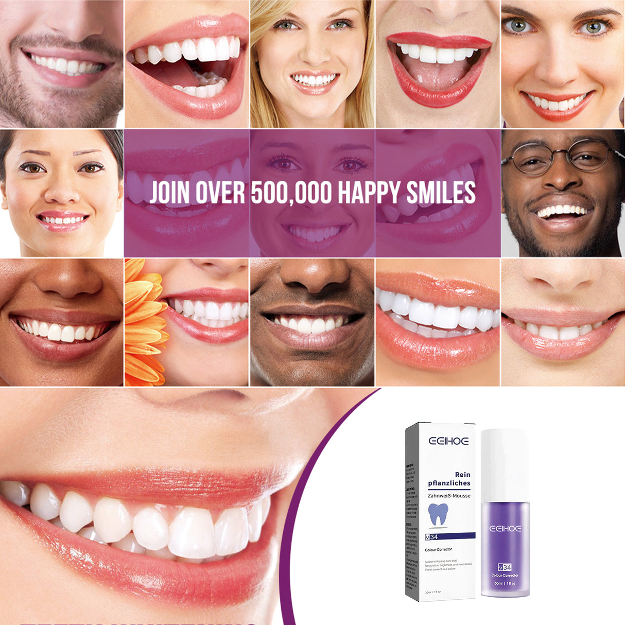 V34 Tooth Whitening Toothpaste, Clean Stains Gums Care White Teeth Oral Care Toothpaste - V.I.P Digital Presence