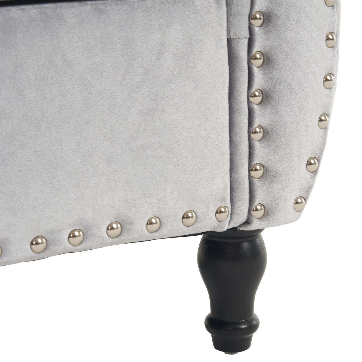 Velvet Multifunctional Storage Rectangular ottoman bench with 1 Pillow, grey - V.I.P Digital Presence
