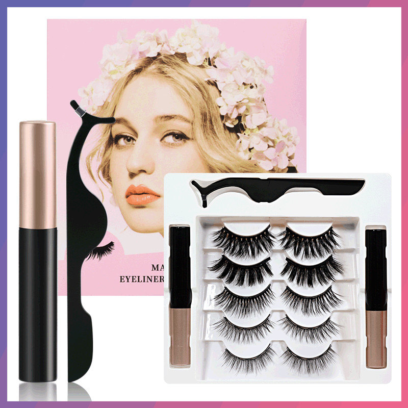 False Eyelashes Magnetic False Eyelashes 5 Pairs of Eyelashes 2 Liquid Eyeliner Sets Magnetic Natural - V.I.P Digital Presence