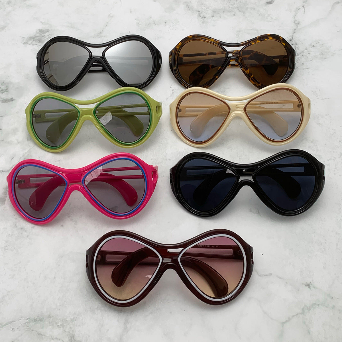 New European and American Sunglasses for Women UV400 Fashion Double Beam Round Frame Personalized PC Hollow Sunscreen Sunglasses - V.I.P Digital Presence