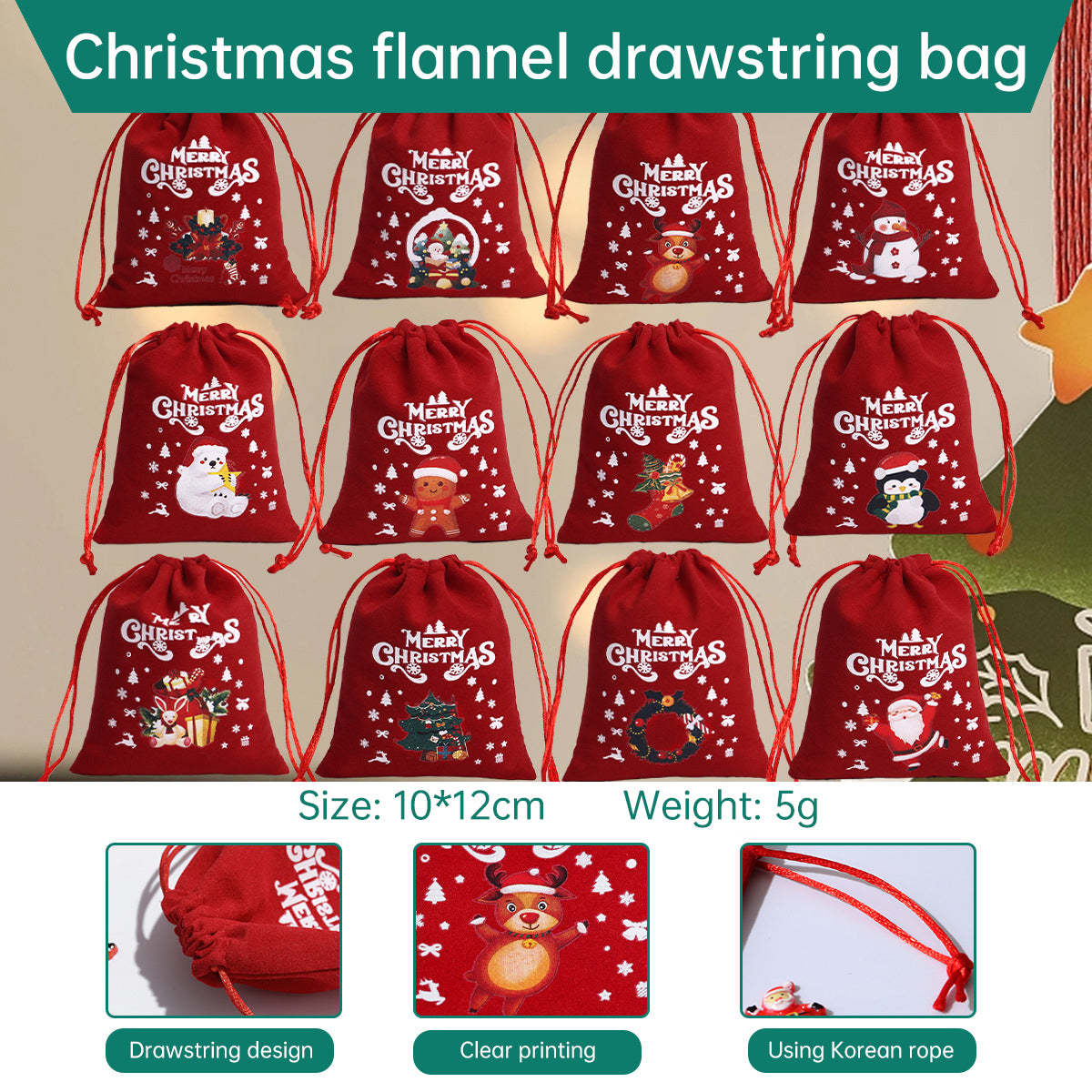 Christmas Gift Velvet/linen Drawstring Bags Bracelet Jewelry Candy Packaging Bags - V.I.P Digital Presence