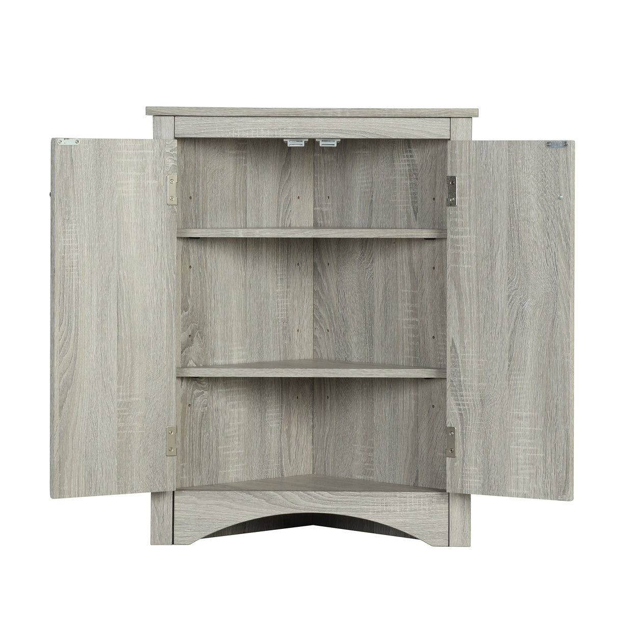 Oak Triangle Bathroom Storage Cabinet with Adjustable Shelves, Freestanding Floor Cabinet for Home Kitchen - V.I.P Digital Presence