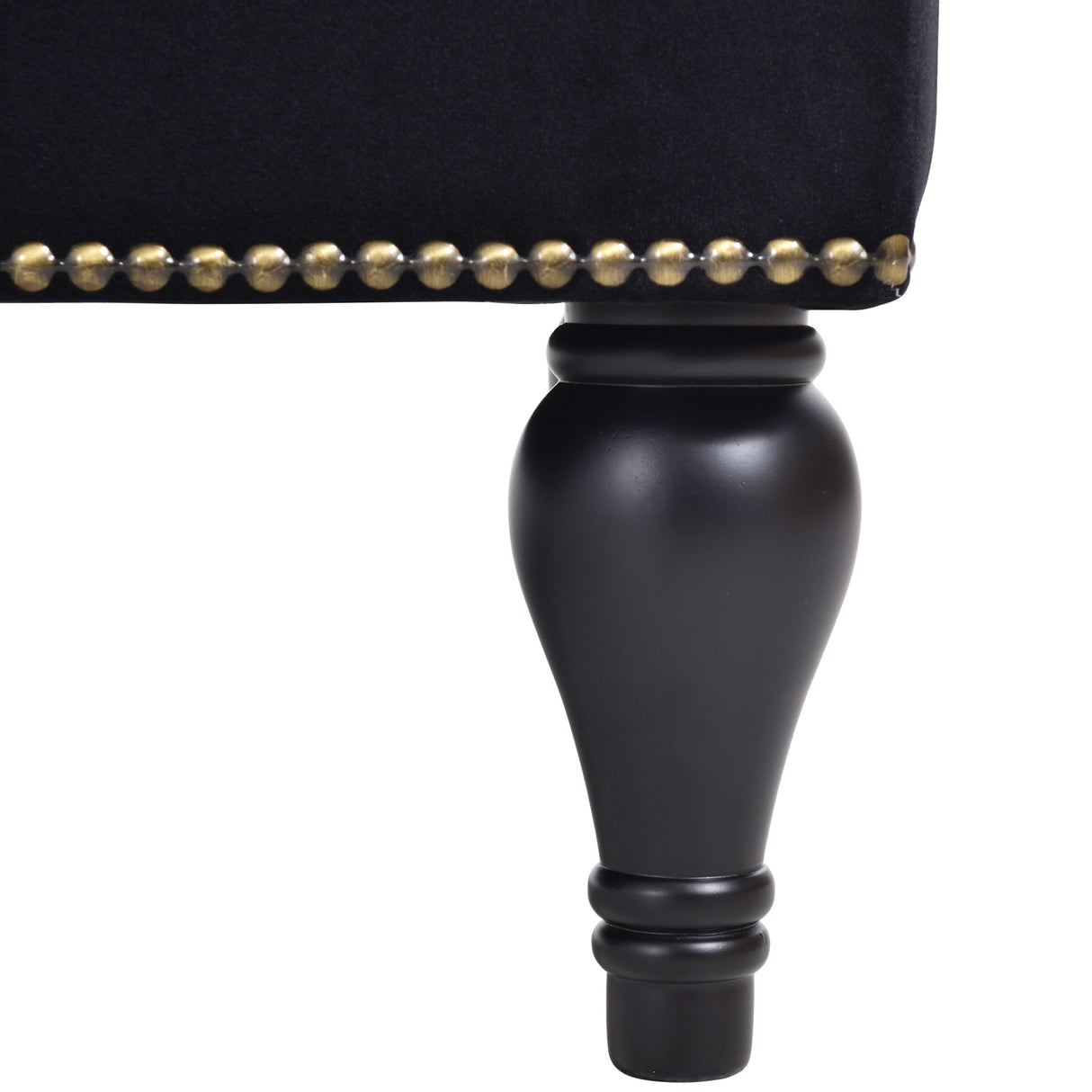 58 inch velvet lounge chair, button cluster right arm lounge chair with nail head decoration and solid wood legs - V.I.P Digital Presence