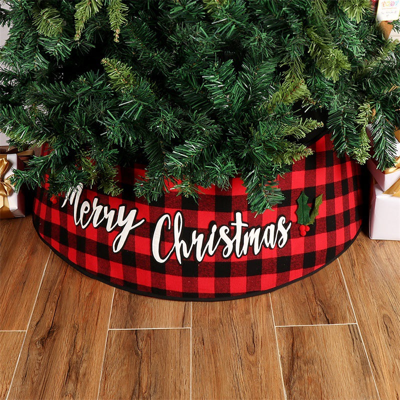 Christmas tree apron, Christmas decorations, Merry Christmas Christmas tree skirt, red and black checkered tree skirt dress - V.I.P Digital Presence