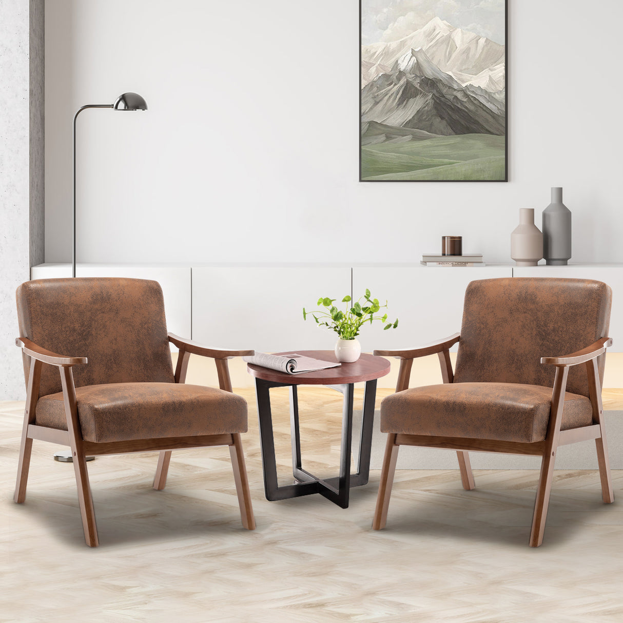 Medieval modern chair, solid wood frame living room chair, accent chair with ultra thick backrest - V.I.P Digital Presence