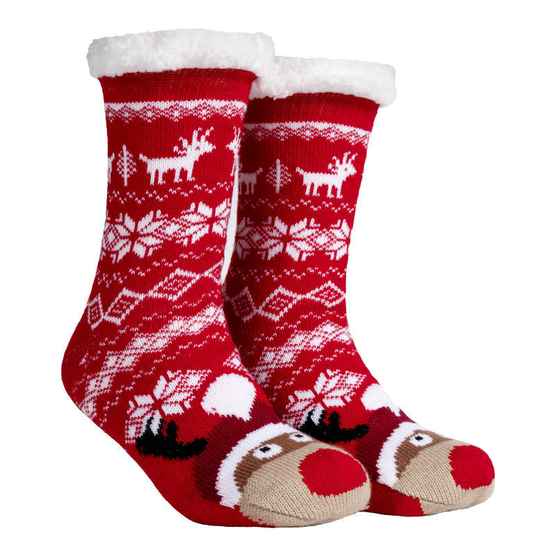 Christmas Floor Socks Indoor Home Sleep Winter Plush Thick Long Socks Women's Postpartum Socks Anti slip - V.I.P Digital Presence