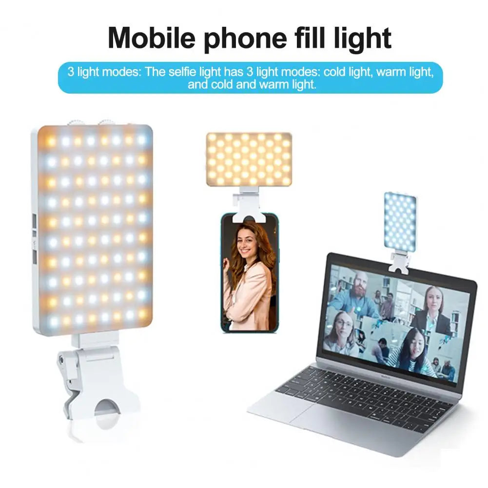 Portable Fill Light Dimmable Rechargeable Phone Light with Clip Super Bright Led Selfie Light Flicker-free for Makeup for Video - V.I.P Digital Presence