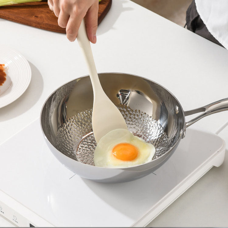 316 stainless steel uncoated complementary food pan, breakfast stir fry pan, non stick, low oil fume, deep frying pan, flat bottomed frying pan - V.I.P Digital Presence