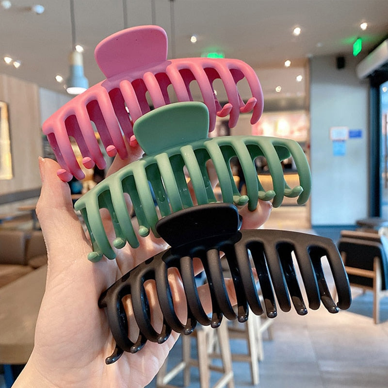 1PC Korean Solid Large Hair Claws Elegant Acrylic Hairpins Barrette Crab Hair Clips Headwear for Women Girls Hair Accessories - V.I.P Digital Presence
