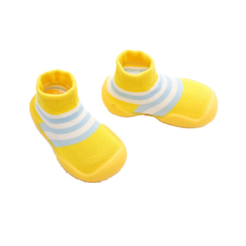 Autumn and Winter Baby Socks Silicone Anti slip Bottom Floor Socks Children's Shoes and Socks Cartoon Rainbow Strips Indoor Walking Shoes and Socks - V.I.P Digital Presence
