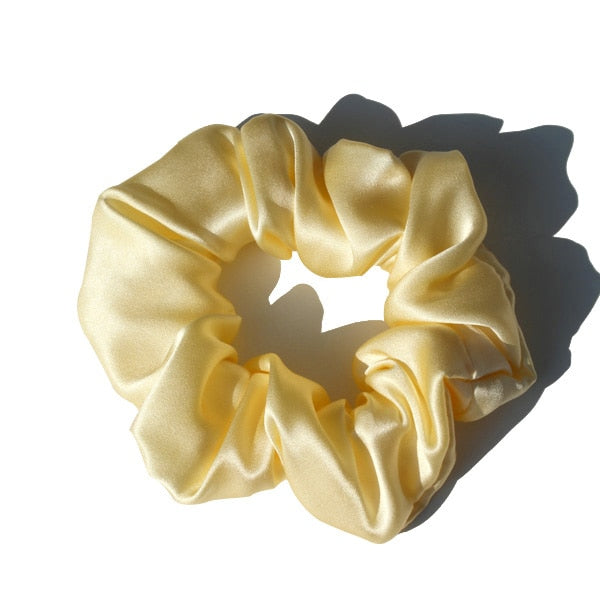 Pure Silk Large Scrunchies Ropes Hair Bands Ties Elastics Ponytail Holders for Women Girls Hair Accessories 19 Momme 3.5CM - V.I.P Digital Presence