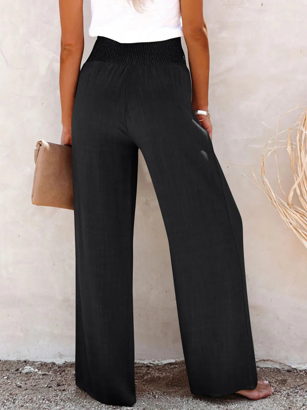 Full Size Decorative Button High Waist Pants - V.I.P Digital Presence