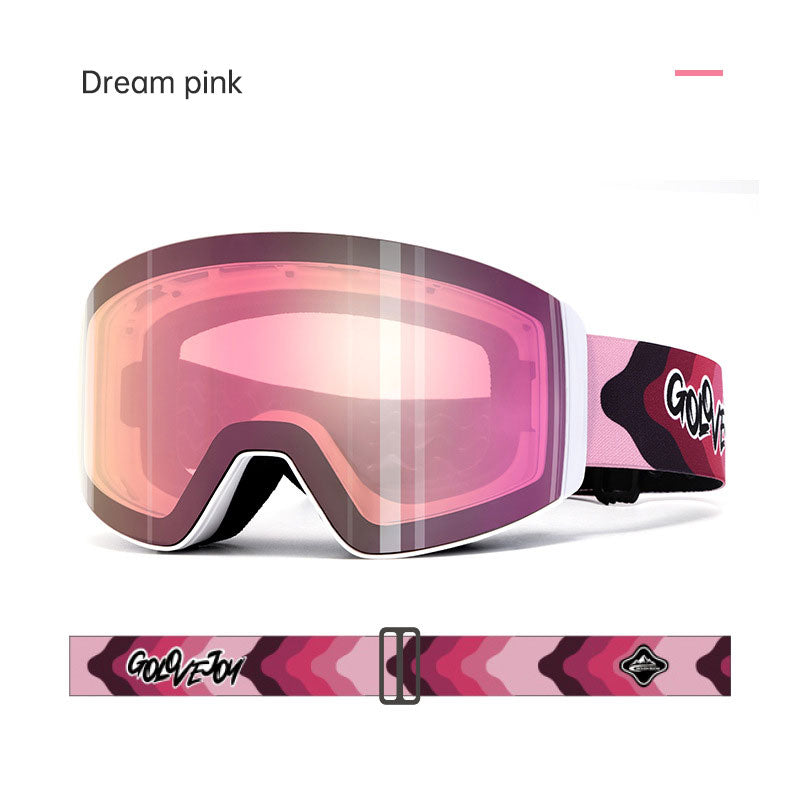 Magnetic ski goggles for men and women double anti-fog outdoor sports riding equipment goggles windproof - V.I.P Digital Presence