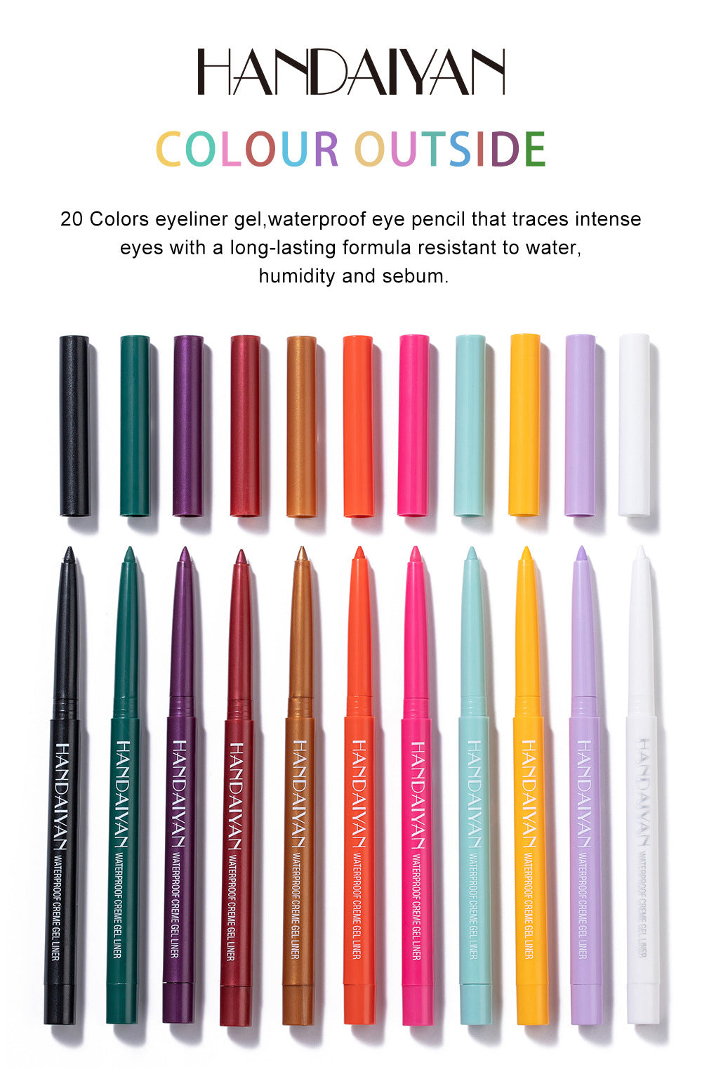 HANDAIYAN Eyeliner Gel Pen 20 Packs Quick-Drying Waterproof And Not Easy To Smudge Eyeliner Color Eyeliner - V.I.P Digital Presence