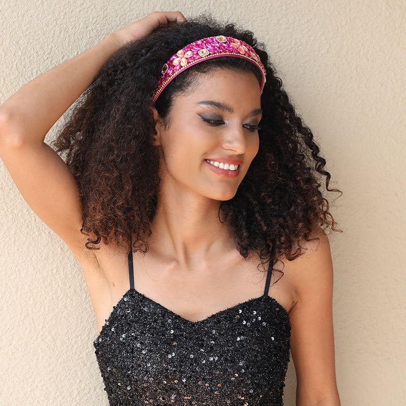 Baroque retro full set rhinestone sponge headband - V.I.P Digital Presence
