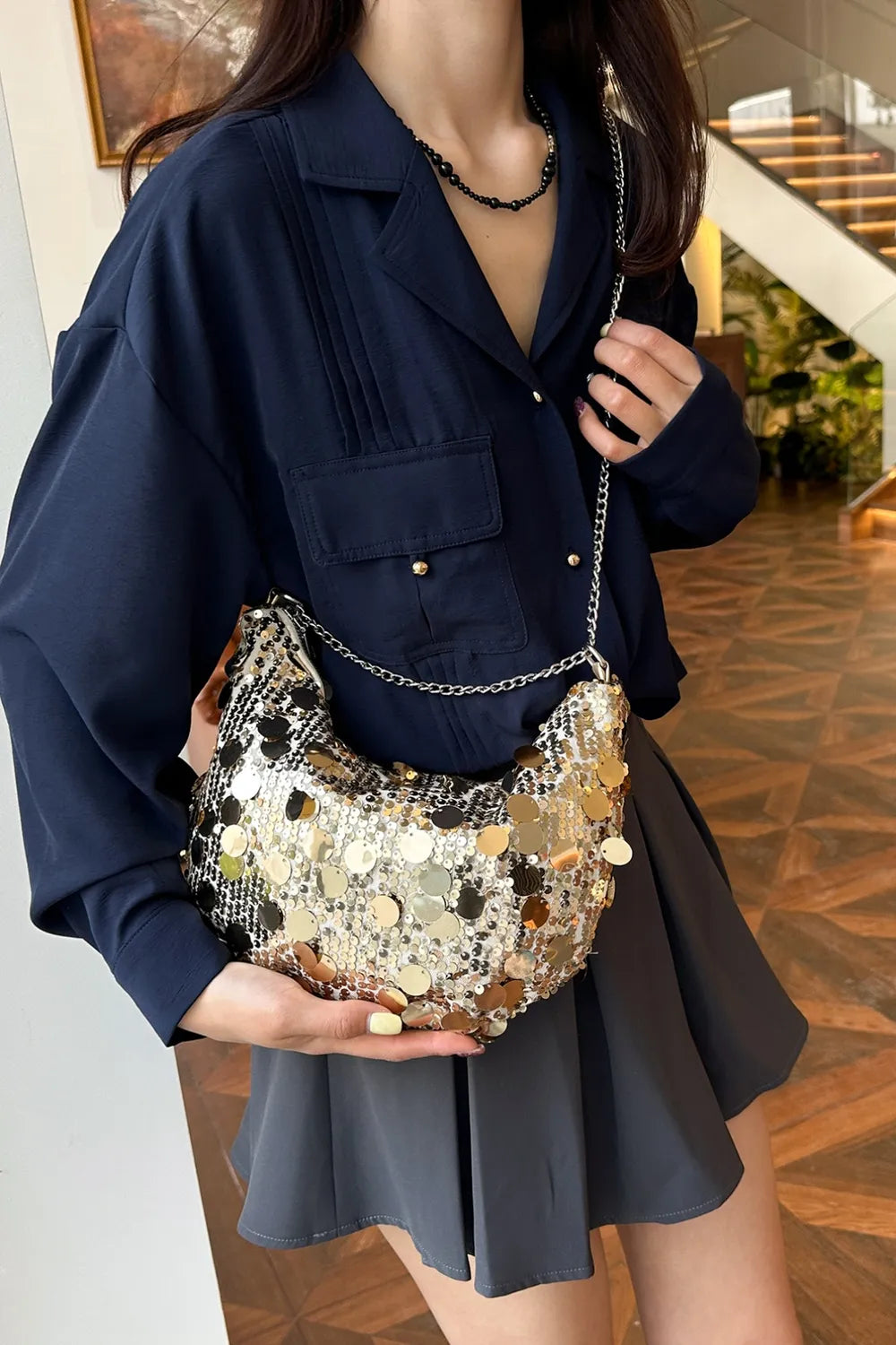 Sequin Chain Crossbody Bag - V.I.P Digital Presence