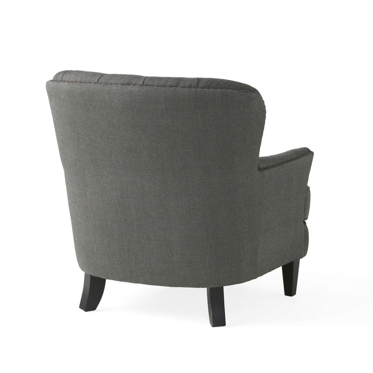 Modern grey fabric club chair and Ottoman set, stylish cushioned armchair, paired with Ottoman style - V.I.P Digital Presence