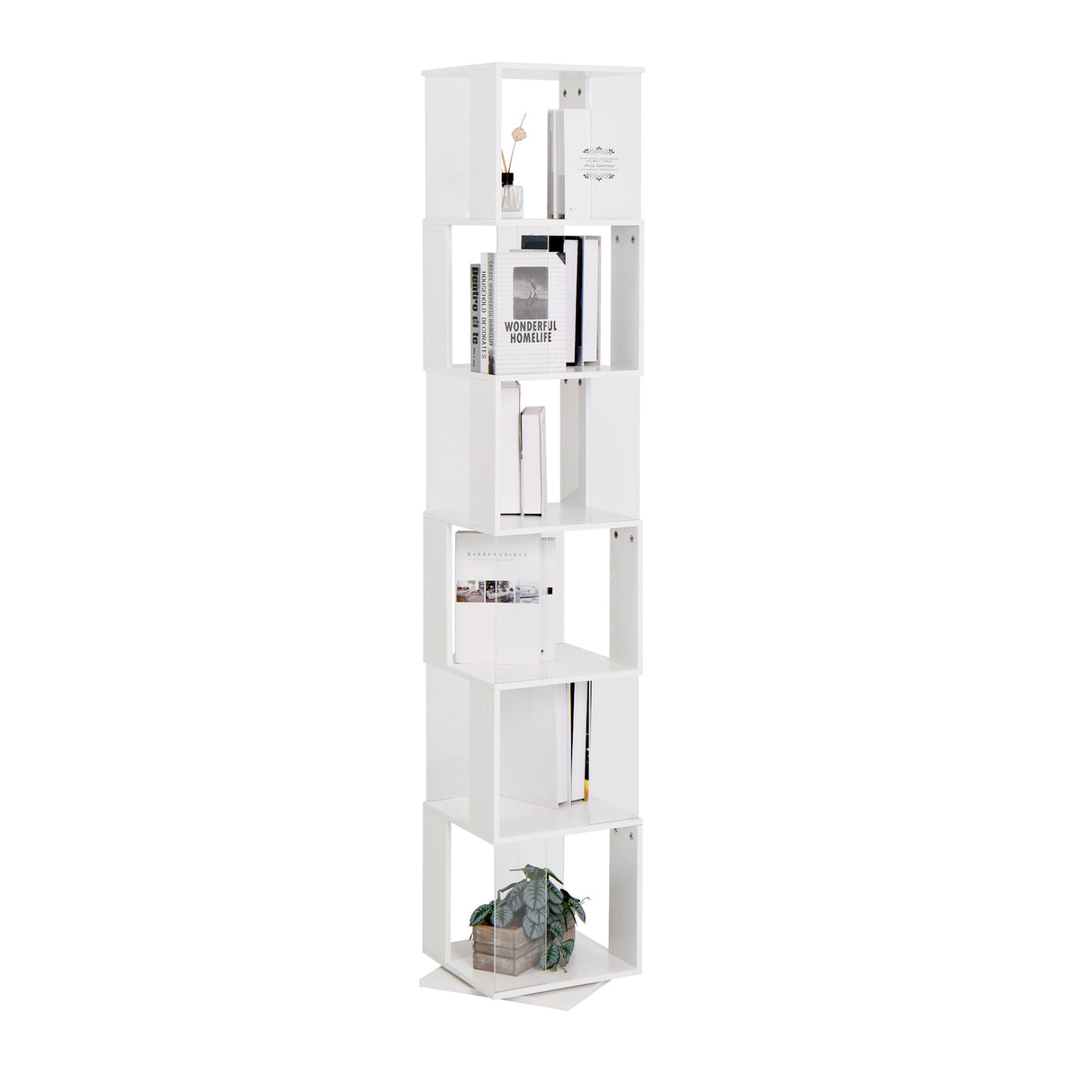 6-layer rotating acrylic board simple bookshelf, multi-functional creative bookshelf for students in the living room - V.I.P Digital Presence