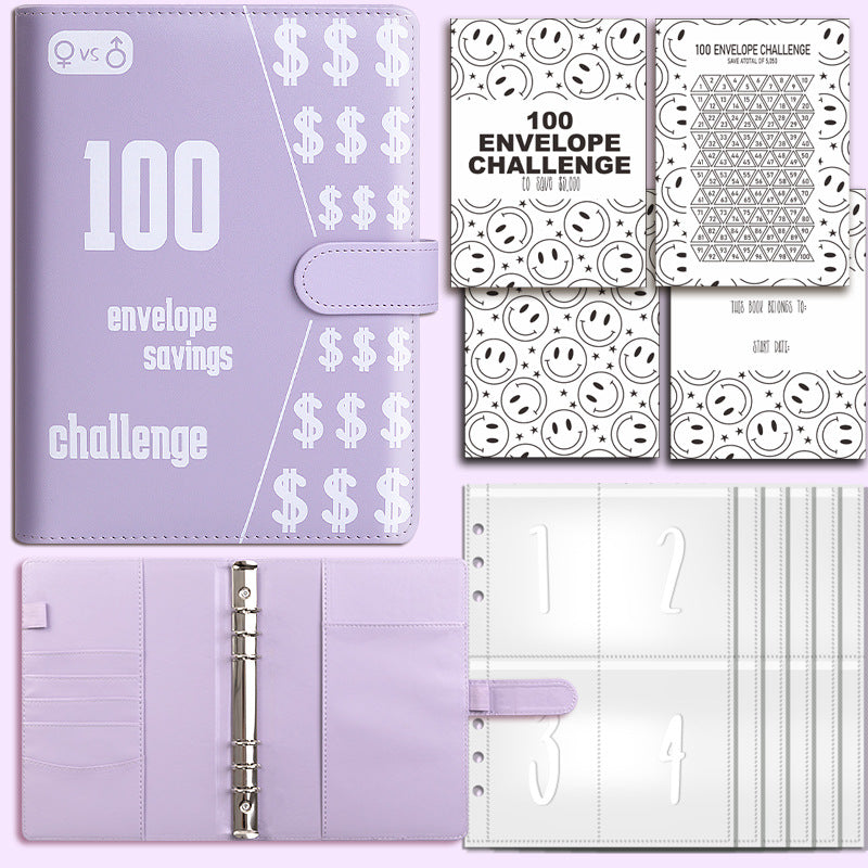 100 Envelope Challenge Binder Couples 100 Day Challenge Savings Savings Notebook - V.I.P Digital Presence