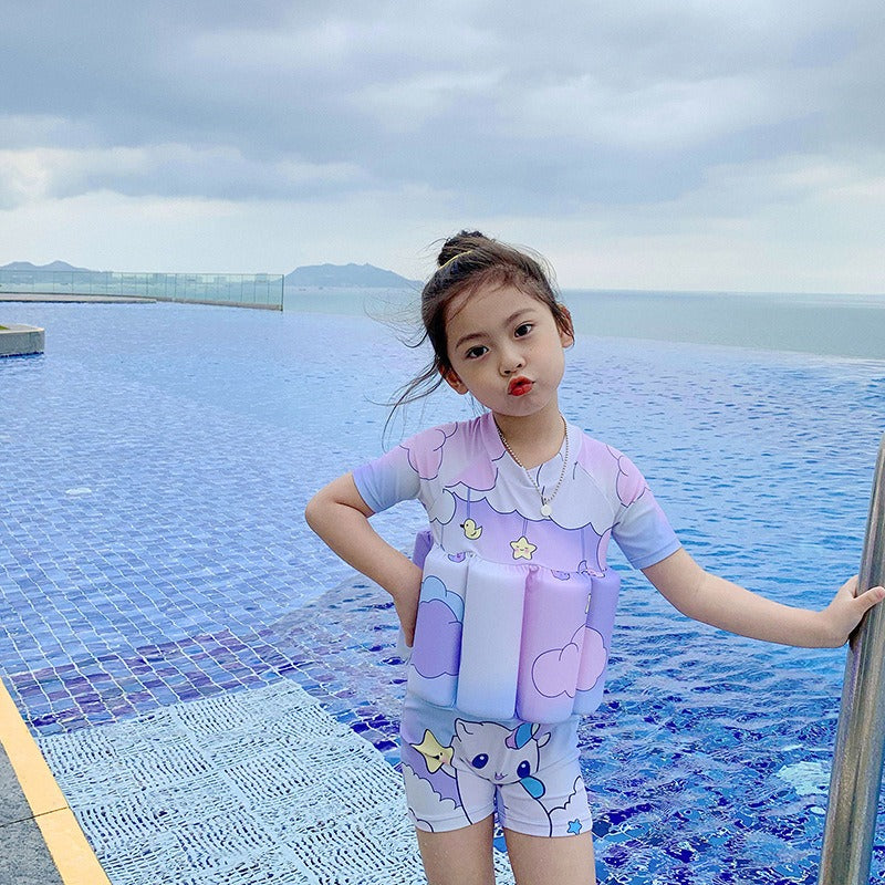 Baby swimsuit, cute cartoon girl buoyancy swimsuit, floating vest for children, baby survival swimsuit - V.I.P Digital Presence