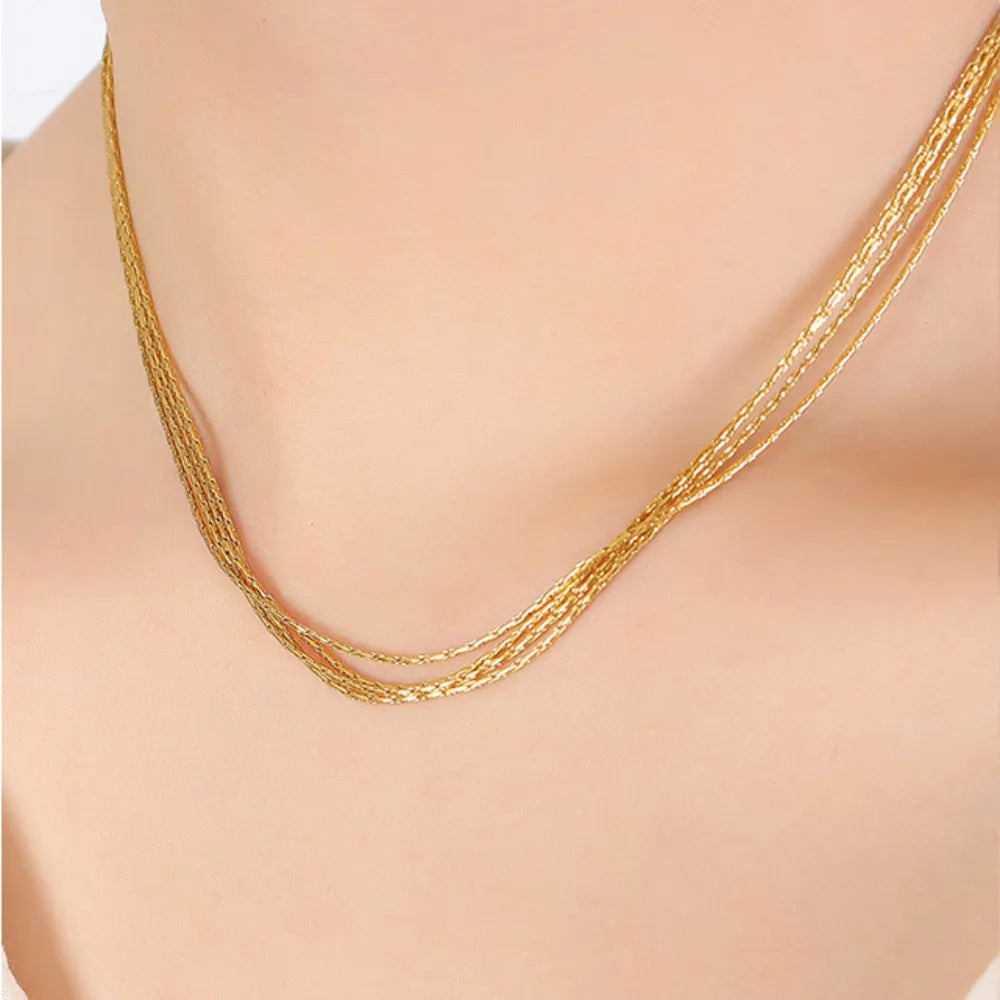18K Gold-Plated Multi-Layer Clavicle Chain Necklace - V.I.P Digital Presence