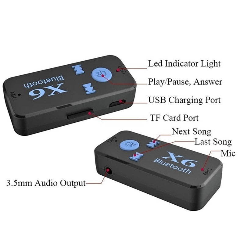 X6 Bluetooth Transmitter Aux Usb Car Play Music Receiver Adapter 5.0 mm Bluetooth Adapter MP3 Music Adapter For car player - V.I.P Digital Presence