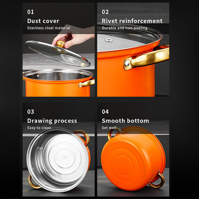 12 - piece wine - red non - stick stainless - steel soup pot set, induction - friendly for kitchen use. - V.I.P Digital Presence