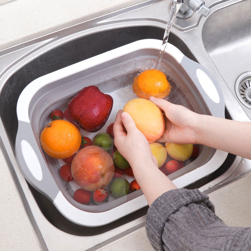 Household Multifunctional Folding Chopping Board Household Japanese Folding Board 3 In 1 All Vegetable Washing Storage - V.I.P Digital Presence