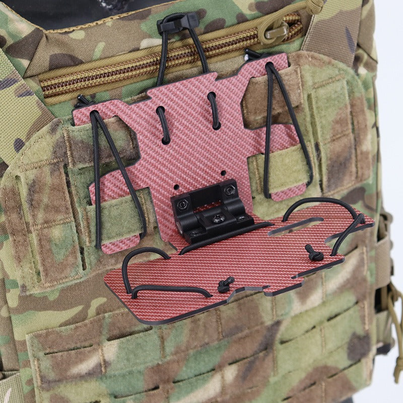 Tactical vest MOLLE system mounted carbon fiber tactical navigation board universal chest folding mobile phone carrier board - V.I.P Digital Presence