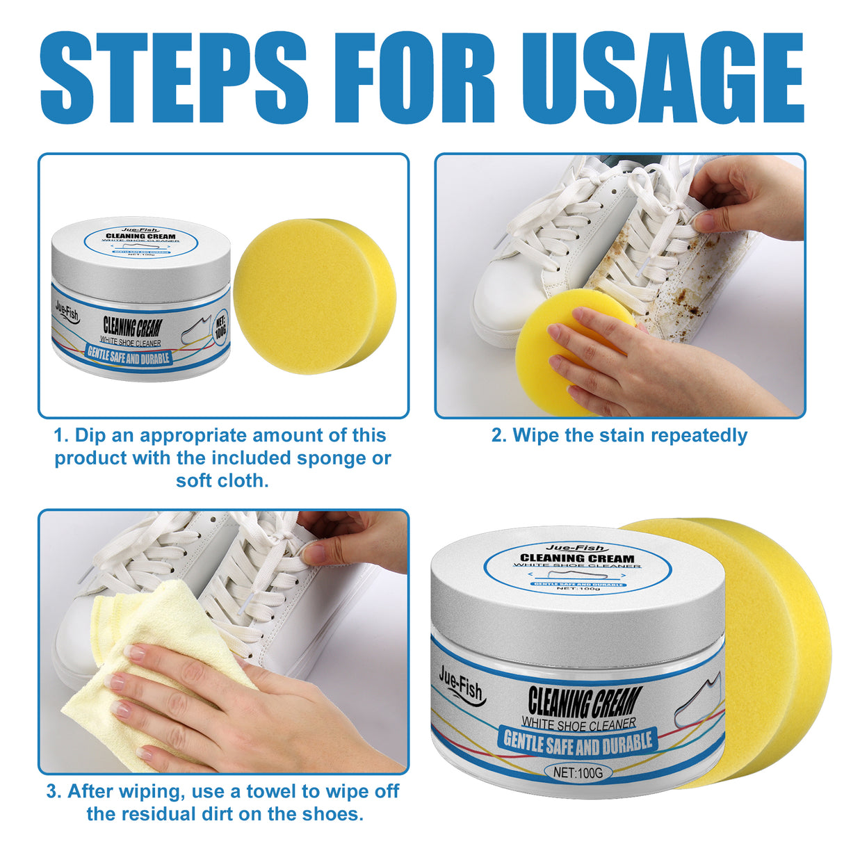 Small White Shoes Cleaning Cream, Strong Decontamination Cleaning Cream Wash Sports Canvas Shoes To Remove Stains - V.I.P Digital Presence