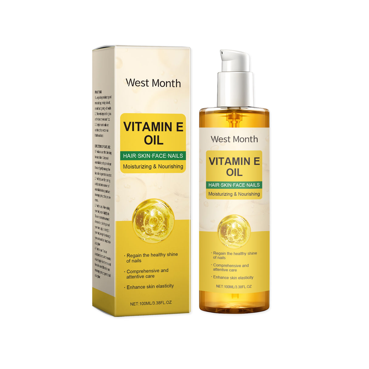 Vitamin E Body Oil, Deeply Nourishes Hair, Nails, Skin, Body Care And Massage - V.I.P Digital Presence