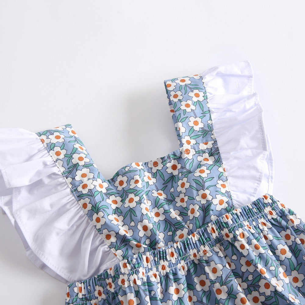 Baby jumpsuit with floral and contrasting colors, baby jumpsuit, baby clothing - V.I.P Digital Presence