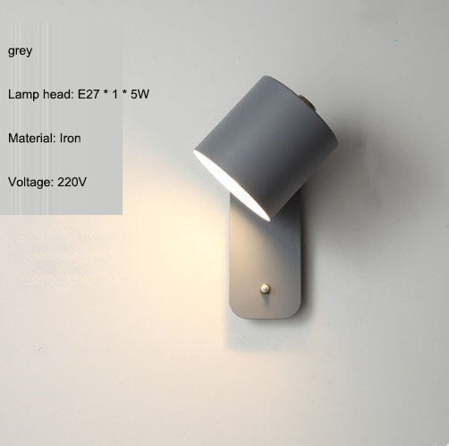 Nordic bedroom bedside lamp wall lamp study dining room corridor with switch wall lamp macaron LED minimalist wall lamp - V.I.P Digital Presence