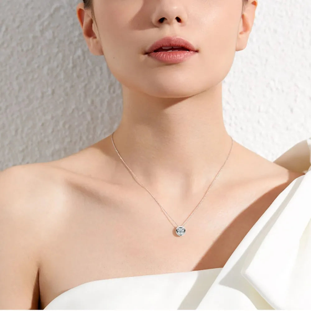 1 Carat Moissanite 925 Sterling Silver Necklace - V.I.P Digital Presence