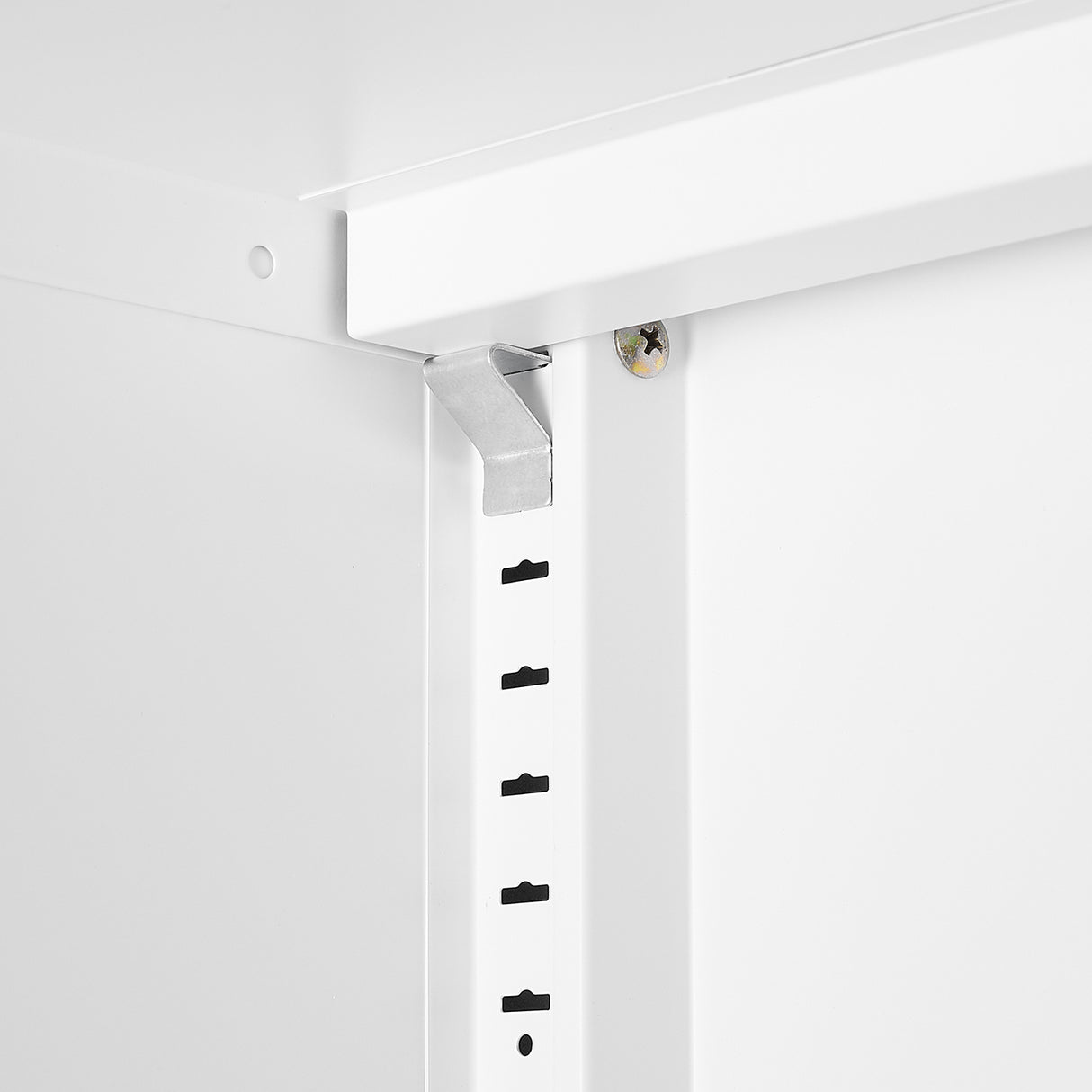Steel storage cabinet, double door miscellaneous storage cabinet, 2 movable partitions white - V.I.P Digital Presence