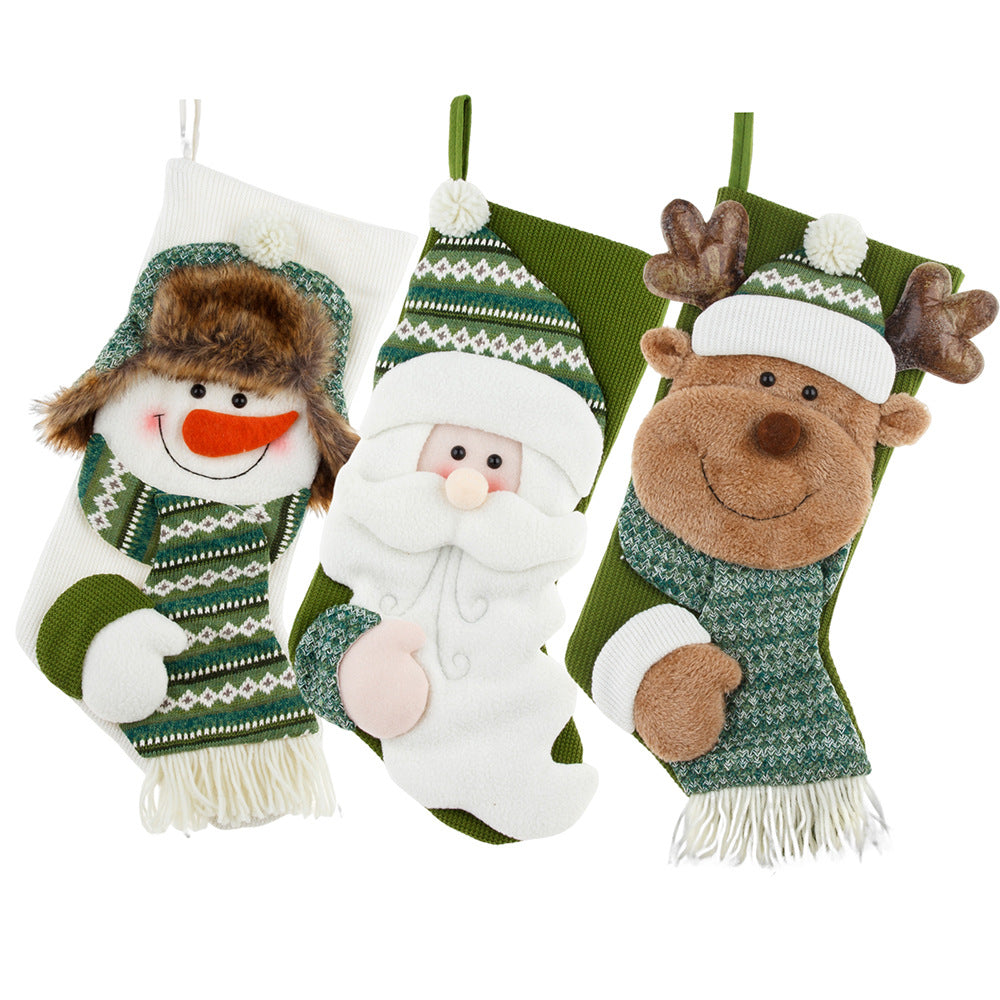 Christmas decorations, hanging decorations, candy socks, gift socks, Christmas gifts, green Christmas socks - V.I.P Digital Presence
