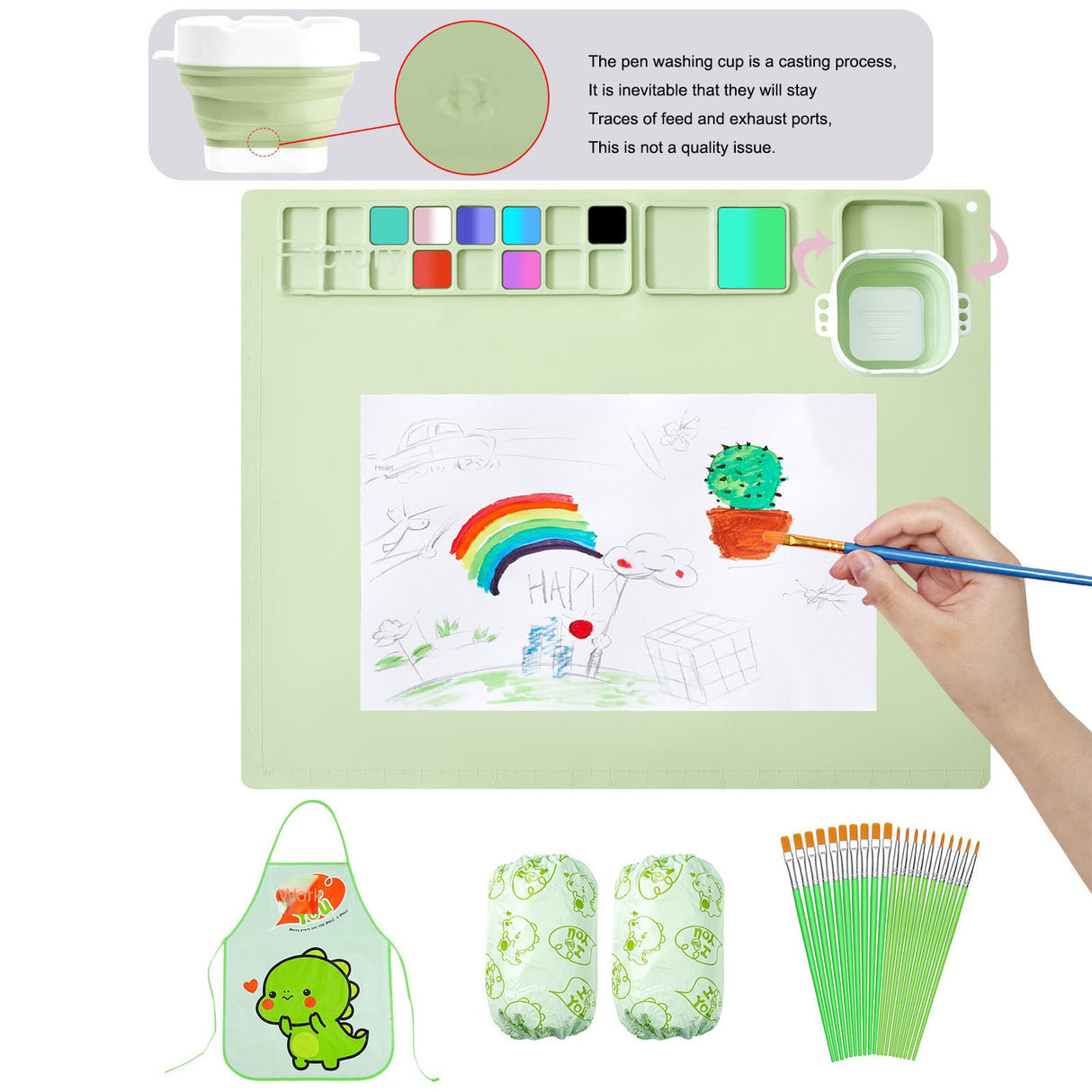 Silicone painting pad, simple solid color art painting pad, children's graffiti pad, washable watercolor color matching silicone - V.I.P Digital Presence