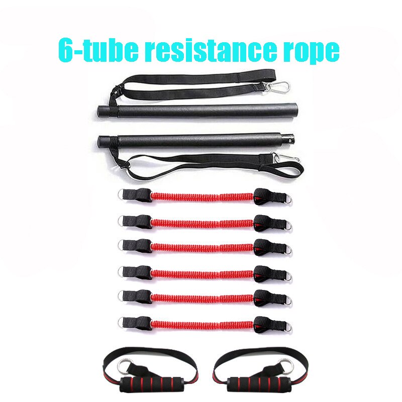 Resistance Band Pilates Stick Gym Exercise Muscle Power Tension Bar With Fitness Stick Home Body Work Out Fitness Pull Rope
