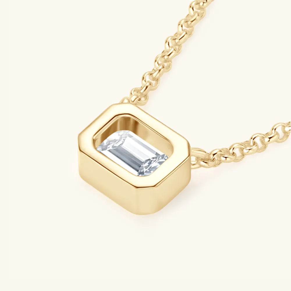 1 Carat Moissanite 925 Sterling Silver Pendant Necklace - V.I.P Digital Presence