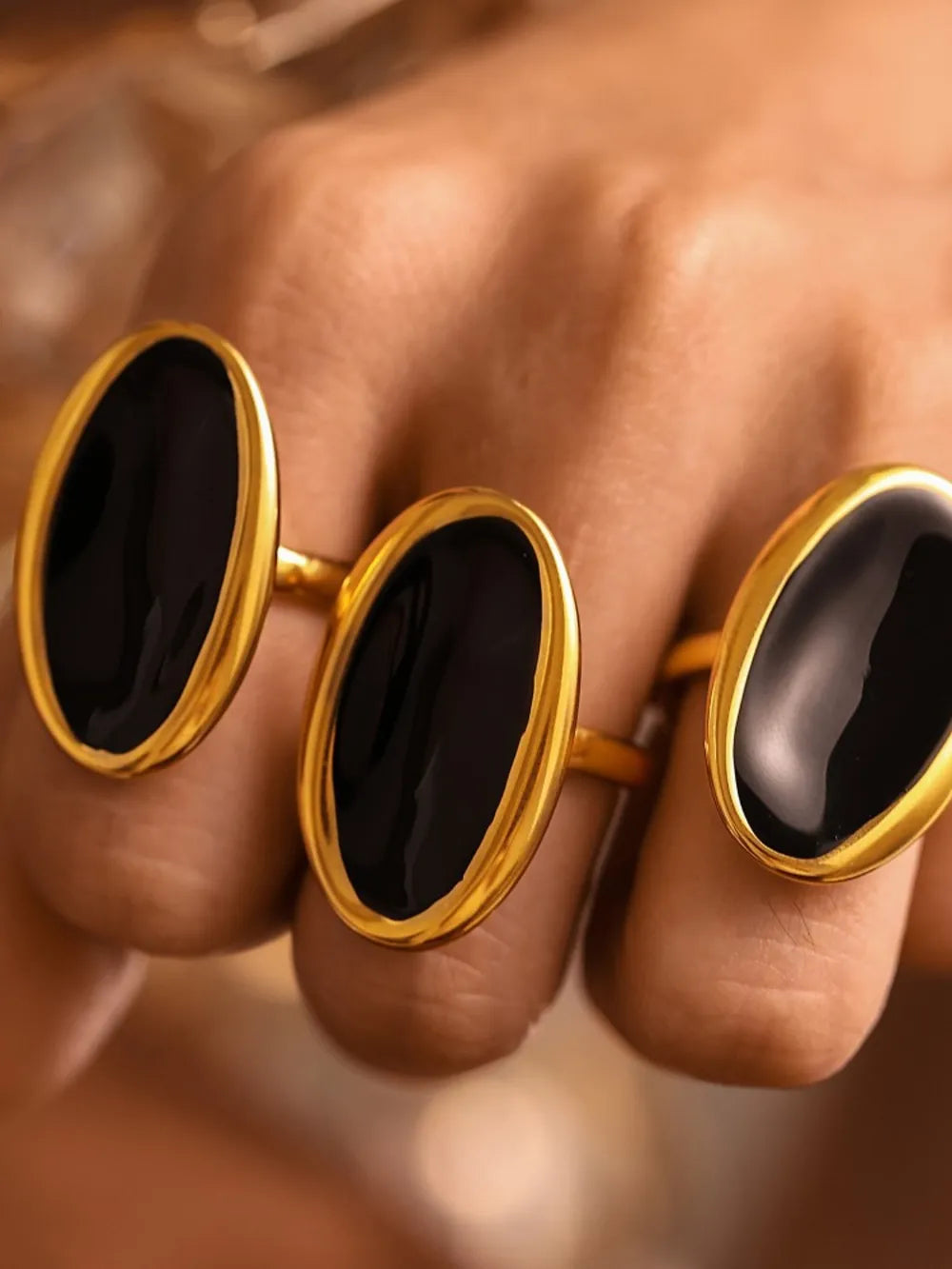 Elliptical Open Ring French Light Luxury Drip Oil Heavy Industry Casting Stainless Steel - V.I.P Digital Presence