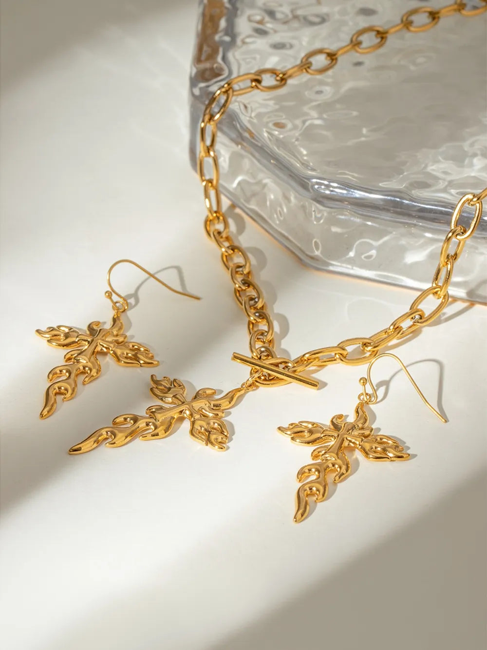 18K Gold-Plated Stainless Steel Cross Necklace - V.I.P Digital Presence